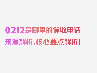 0212是哪里的催收电话来源解析，核心要点解析！