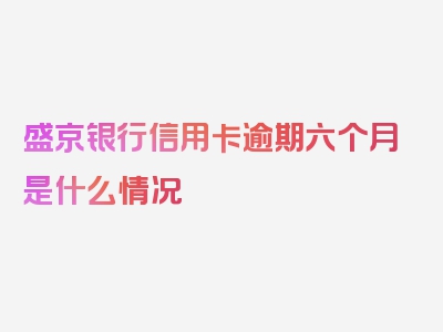 盛京银行信用卡逾期六个月是什么情况