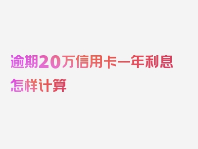 逾期20万信用卡一年利息怎样计算