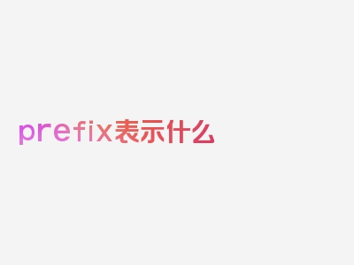 prefix表示什么