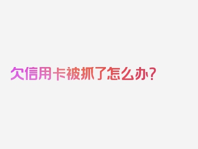 欠信用卡被抓了怎么办？