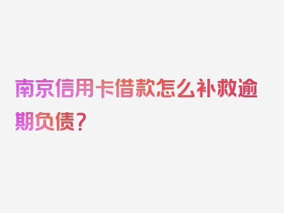 南京信用卡借款怎么补救逾期负债？