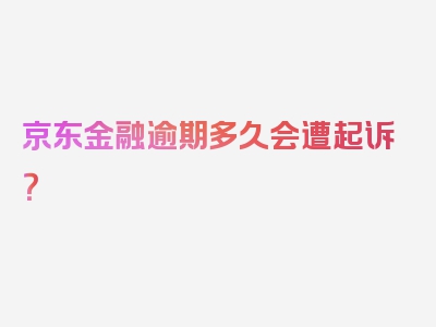 京东金融逾期多久会遭起诉？