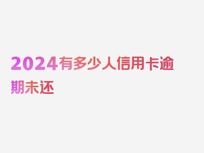 2024有多少人信用卡逾期未还