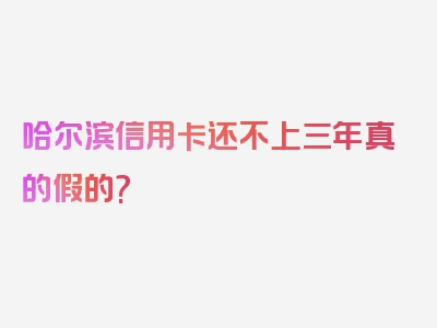 哈尔滨信用卡还不上三年真的假的?