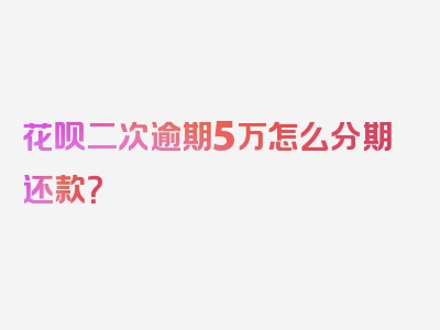 花呗二次逾期5万怎么分期还款？