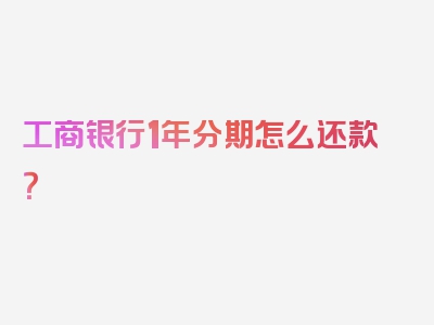 工商银行1年分期怎么还款？