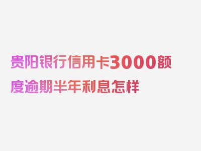 贵阳银行信用卡3000额度逾期半年利息怎样