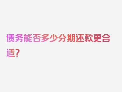 债务能否多少分期还款更合适？