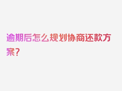 逾期后怎么规划协商还款方案？