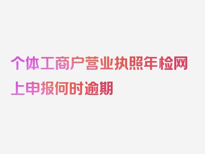 个体工商户营业执照年检网上申报何时逾期