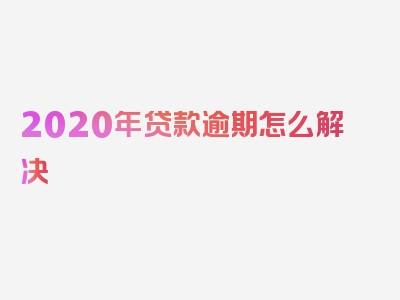 2020年贷款逾期怎么解决