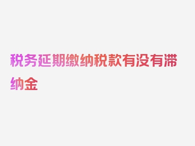 税务延期缴纳税款有没有滞纳金