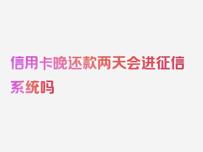 信用卡晚还款两天会进征信系统吗