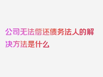 公司无法偿还债务法人的解决方法是什么