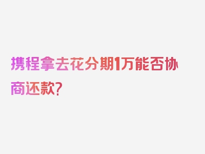 携程拿去花分期1万能否协商还款?