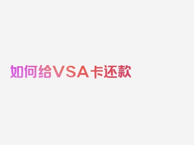 如何给VSA卡还款