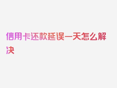 信用卡还款延误一天怎么解决