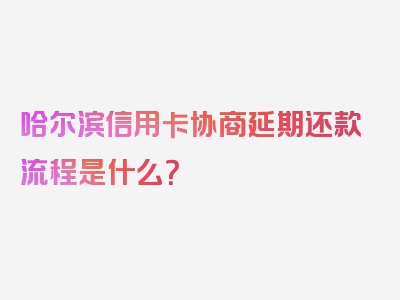 哈尔滨信用卡协商延期还款流程是什么？