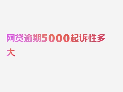 网贷逾期5000起诉性多大