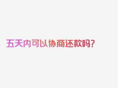 五天内可以协商还款吗？