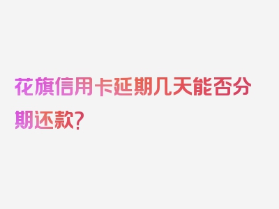 花旗信用卡延期几天能否分期还款?