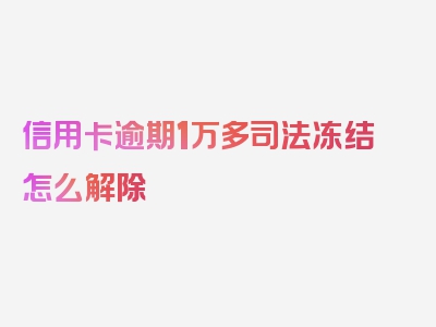 信用卡逾期1万多司法冻结怎么解除