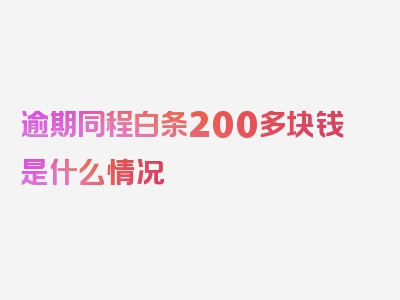 逾期同程白条200多块钱是什么情况