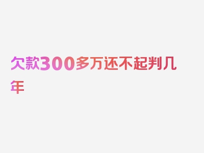 欠款300多万还不起判几年