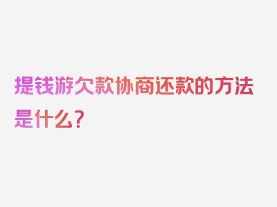 提钱游欠款协商还款的方法是什么？