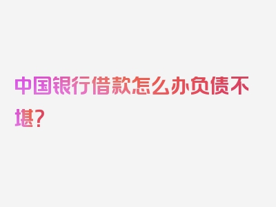 中国银行借款怎么办负债不堪？