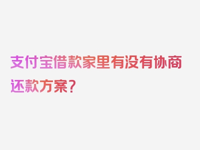 支付宝借款家里有没有协商还款方案？