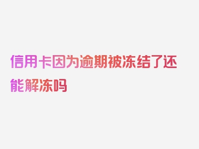 信用卡因为逾期被冻结了还能解冻吗