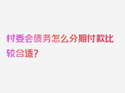 村委会债务怎么分期付款比较合适？