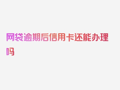 网袋逾期后信用卡还能办理吗