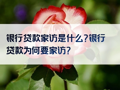 银行贷款家访是什么？银行贷款为何要家访？