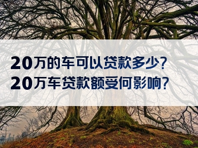 20万的车可以贷款多少？20万车贷款额受何影响？