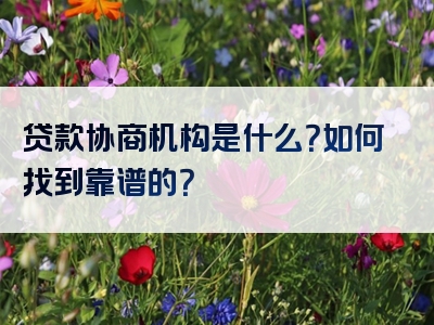 贷款协商机构是什么？如何找到靠谱的？