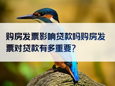 购房发票影响贷款吗购房发票对贷款有多重要?