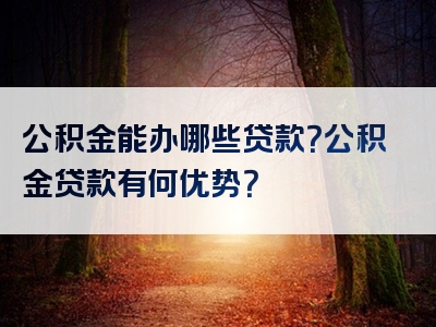 公积金能办哪些贷款？公积金贷款有何优势？