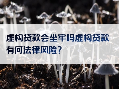 虚构贷款会坐牢吗虚构贷款有何法律风险？