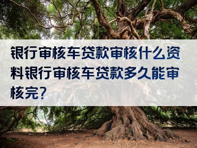 银行审核车贷款审核什么资料银行审核车贷款多久能审核完？