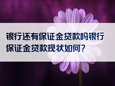 银行还有保证金贷款吗银行保证金贷款现状如何？