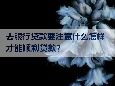 去银行贷款要注意什么怎样才能顺利贷款？