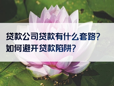 贷款公司贷款有什么套路？如何避开贷款陷阱？