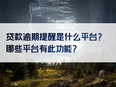 贷款逾期提醒是什么平台？哪些平台有此功能？