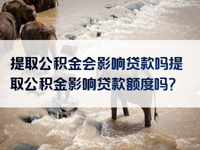 提取公积金会影响贷款吗提取公积金影响贷款额度吗？