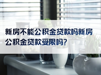 新房不能公积金贷款吗新房公积金贷款受限吗？