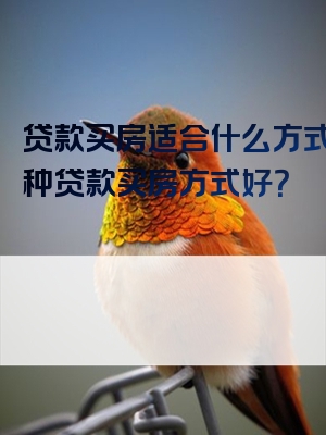 贷款买房适合什么方式？哪种贷款买房方式好？