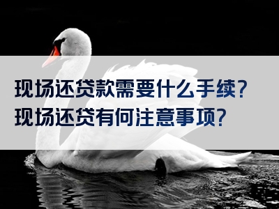 现场还贷款需要什么手续？现场还贷有何注意事项？